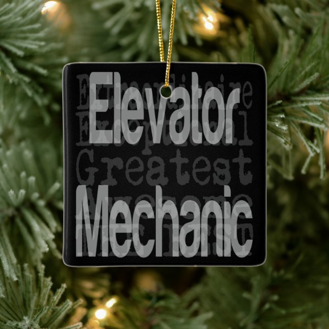 Elevator Mechanic Extraordinaire Ceramic Ornament (Tree)