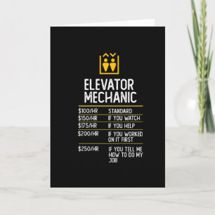 elevator mechanic funny gift present idea card