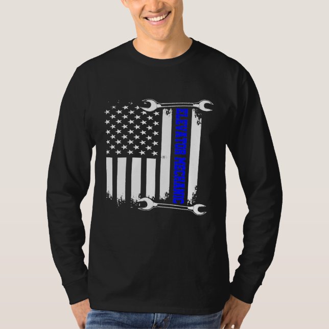Elevator Mechanic Maintenance Life Future Technici T-Shirt (Front)
