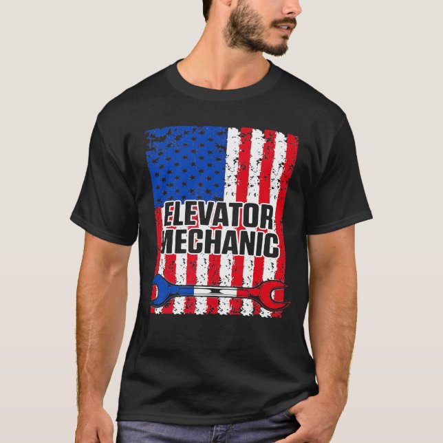 Elevator Mechanic Maintenance Life Instructing Tec T-Shirt (Front)