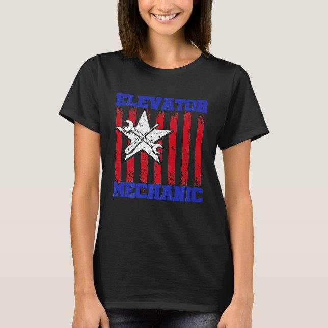 Elevator Mechanic Maintenance Life Studies Technic T-Shirt (Front)
