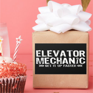 Elevator Mechanics Get It Up Faster Repairman Gift Rectangular Sticker