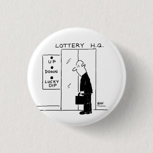 Elevator or Lift in a Lottery Headquarters Cartoon 3 Cm Round Badge