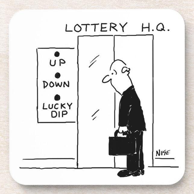 Elevator or Lift in a Lottery Headquarters Cartoon Coaster (Front)