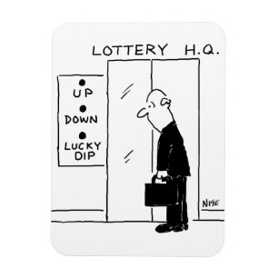 Elevator or Lift in a Lottery Headquarters Cartoon Magnet