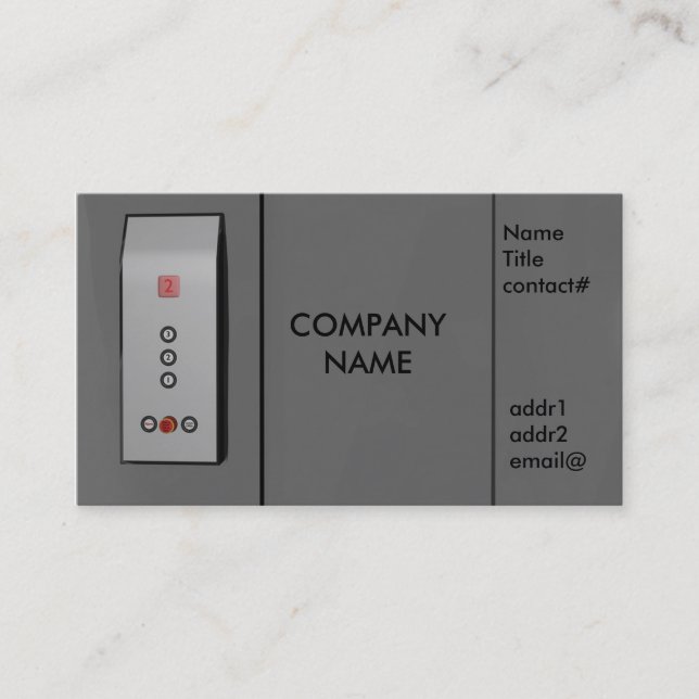 elevator panel business card (Front)