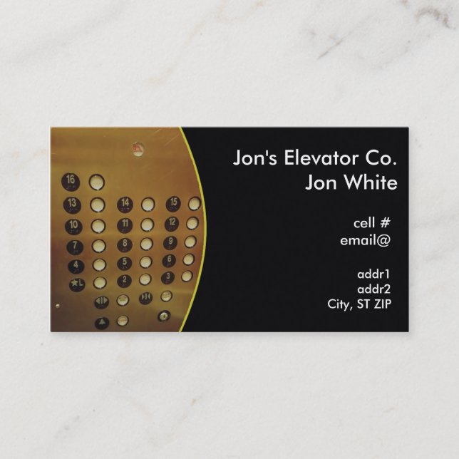 elevator panel business card (Front)