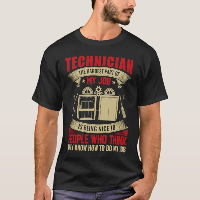 Elevator Tech Electrician for Electrical Worker T-Shirt (Front)