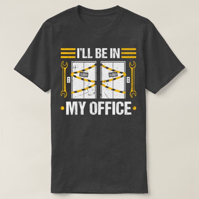 Elevator Technician Funny Elevator T-Shirt (Design Front)