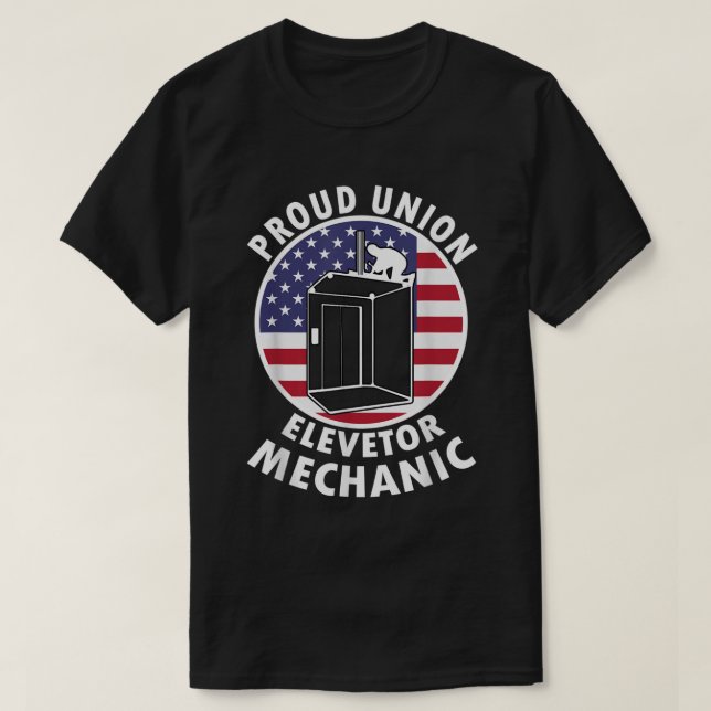 Elevator Union Tshirt for Labour Mechanic (Design Front)