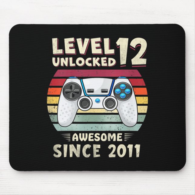 Eleven 11yr Bday Boy Funny Gamer 11th 11 Year Old  Mouse Pad (Front)