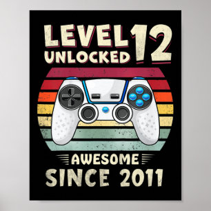 Eleven 11yr Bday Boy Funny Gamer 11th 11 Year Old Poster