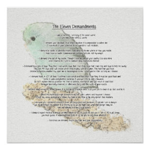 Eleven Demandments of Parrotlets Poster
