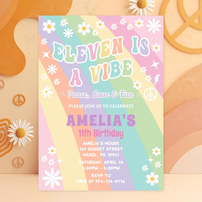 Eleven is a vibe birthday invitation (Creator Uploaded)
