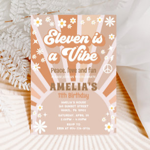 Eleven is a vibe birthday invitation