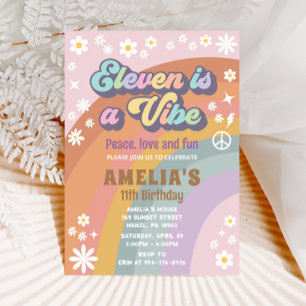 Eleven is a vibe birthday invitation