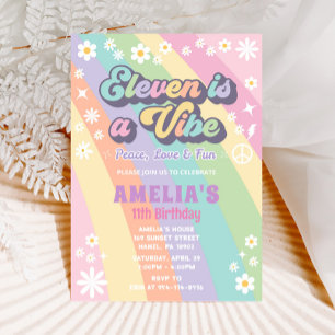 Eleven is a vibe birthday invitation