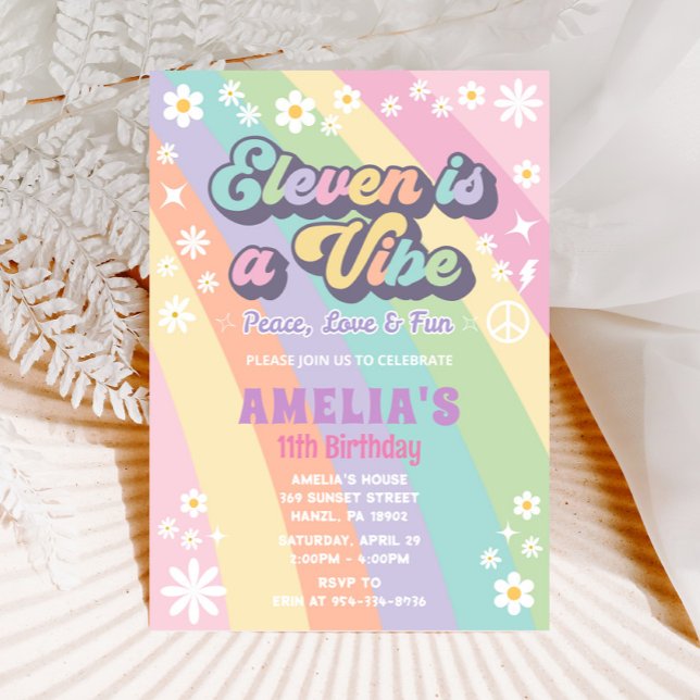 Eleven is a vibe birthday invitation (Creator Uploaded)