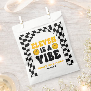 Eleven Is A Vibe Retro 11th Birthday Party Favour Bag