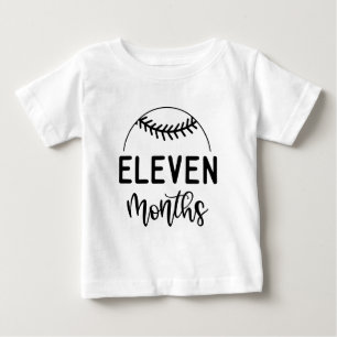 Eleven Months Baseball Baby Milestone - T-Shirt