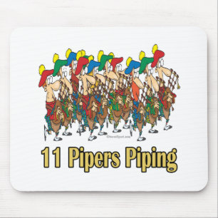 eleven pipers piping 11th day of christmas mouse pad