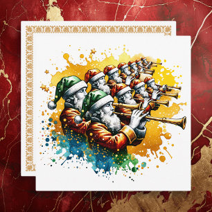 Eleven Pipers Piping   Twelve Days of Christmas Holiday Card