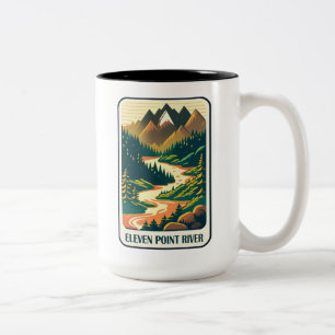 Eleven Point River Missouri Colours Two-Tone Coffee Mug