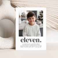 Eleven Square Photo First Birthday Invitation