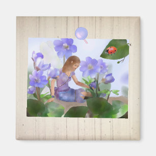 Eleven with liver flowers magnet