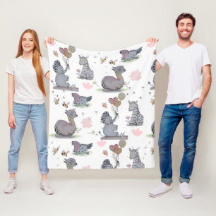 "Eleze Elephant & Polka Hen" Boganhues Blanket