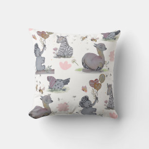 "Eleze Elephant & Polka Hen" Boganhues Blanket Cushion