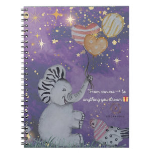 "Eleze Elephant & Polka Hen" Boganhues cover Notebook