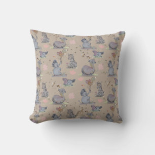 "Eleze Elephant & Polka Hen" Boganhues Cushion