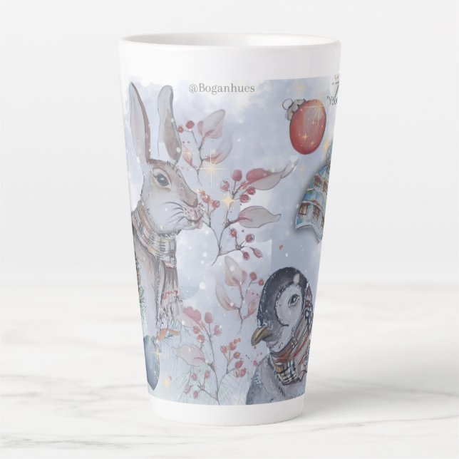 "Eleze & Friends" Boganhues Print Water Bottle Latte Mug (Front)