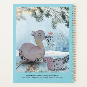 "Eleze style Lama with Polka Hen" Boganhues cover Planner