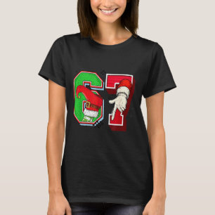 Elf 6 7 Christmas Santa Trendy Meme Six Seven Twee T-Shirt