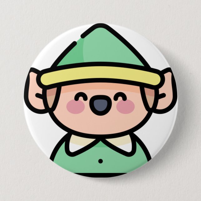 elf 7.5 cm round badge (Front)