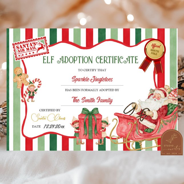 Elf Adoption Certificate Invitation (Creator Uploaded)