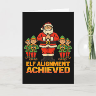 Elf Alignment Achieved Yoga Santa And Elves Christ Card