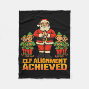 Elf Alignment Achieved Yoga Santa And Elves Christ Fleece Blanket