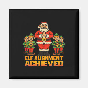Elf Alignment Achieved Yoga Santa And Elves Christ Magnet