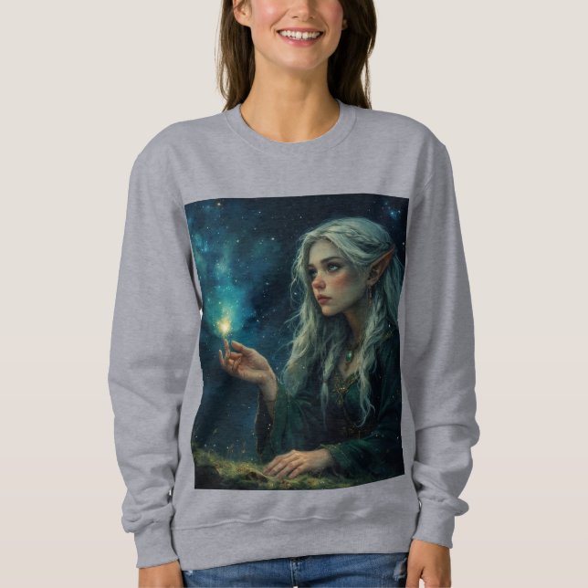Elf Ancient Ireland Under the Night Sky Sweatshirt (Front)