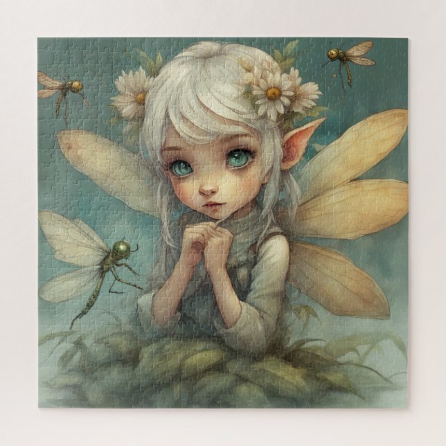 Elf and Dragonfly 2 Jigsaw Puzzle (Vertical)