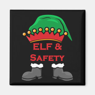 Elf And Safety, Funny Health &amp; Safety Elf Long Magnet