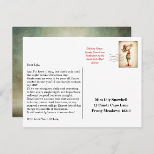 Elf Arrival Letter North Pole Welcome Message Postcard