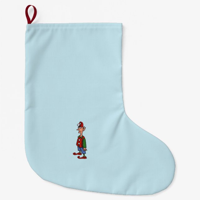 Elf At Attention Christmas stocking large (Front)
