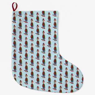 Elf At Attention Christmas stocking large