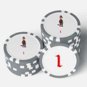Elf At Attention grey 1 striped poker chip