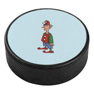 Elf At Attention hockey puck