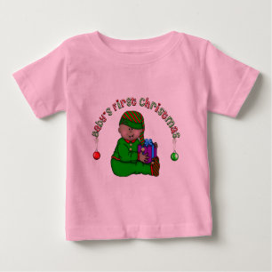 Elf Baby African American 1st Christmas Baby T-Shirt